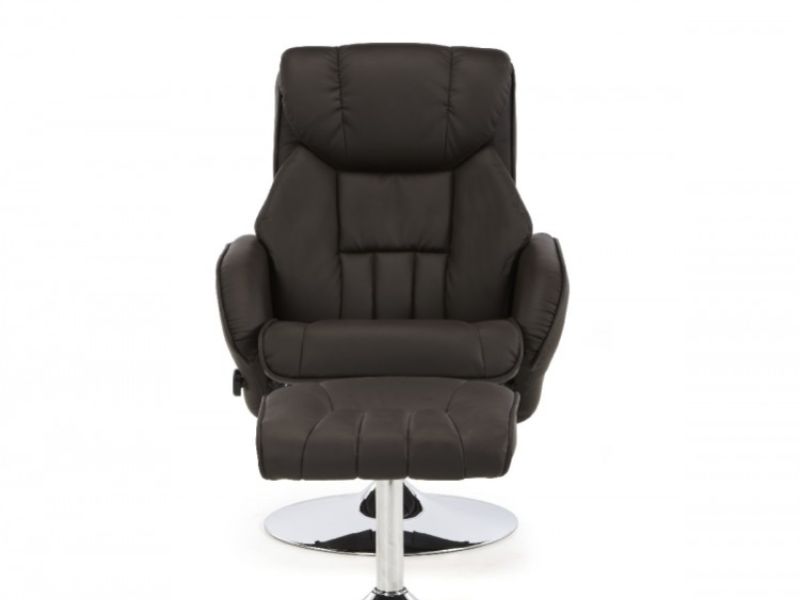 Serene Larvik Brown Faux Leather Recliner Chair