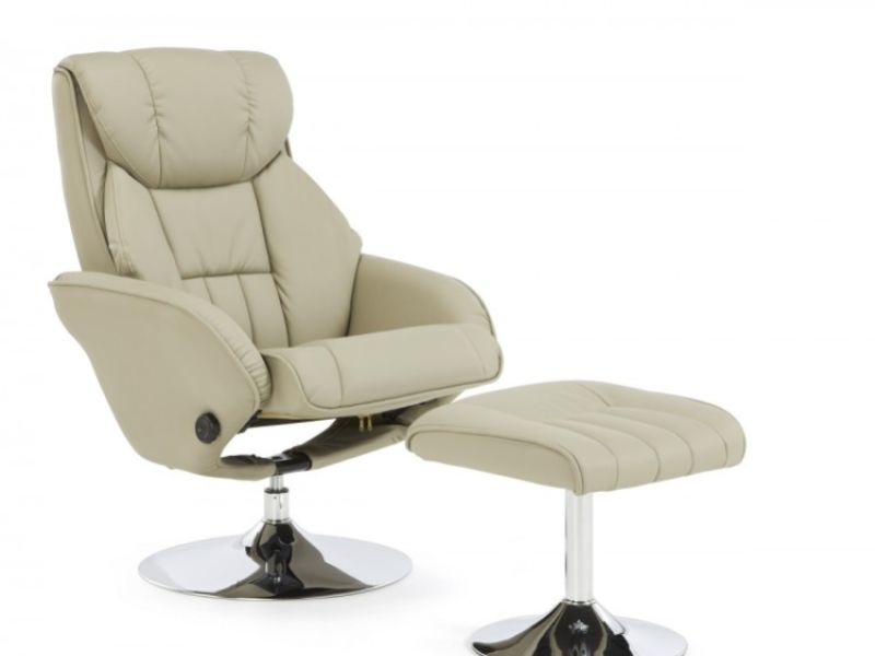 Serene Larvik Taupe Faux Leather Recliner Chair