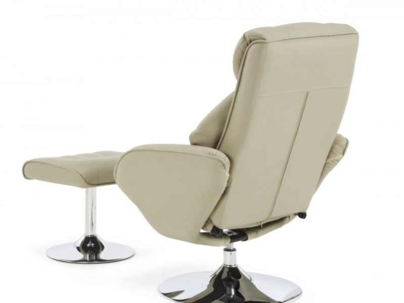 Serene Larvik Taupe Faux Leather Recliner Chair