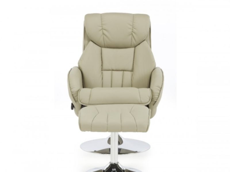 Serene Larvik Taupe Faux Leather Recliner Chair