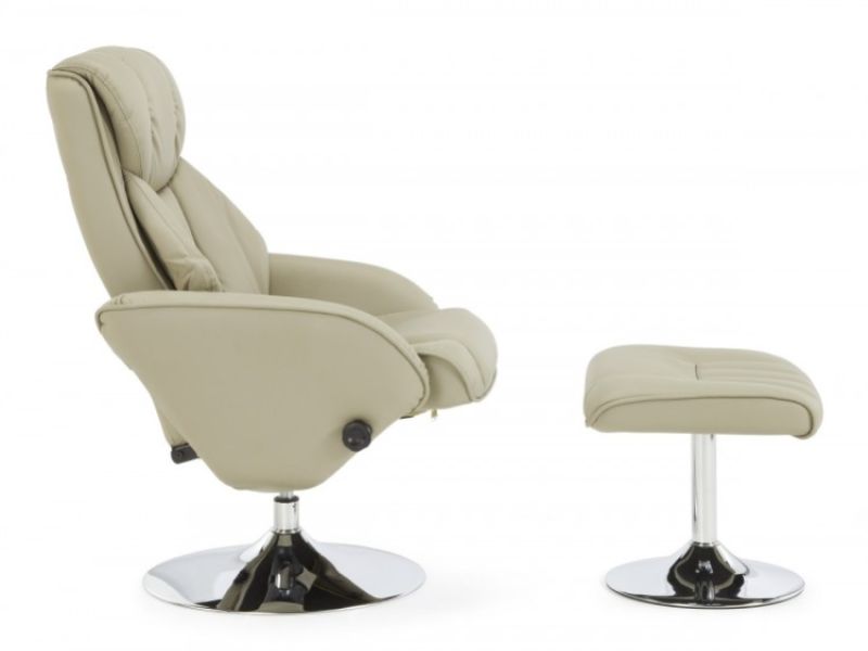 Serene Larvik Taupe Faux Leather Recliner Chair
