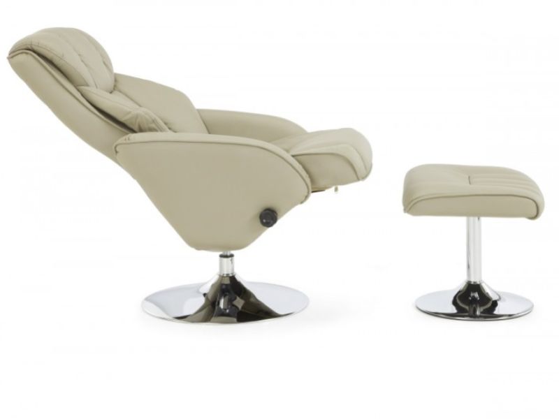 Serene Larvik Taupe Faux Leather Recliner Chair