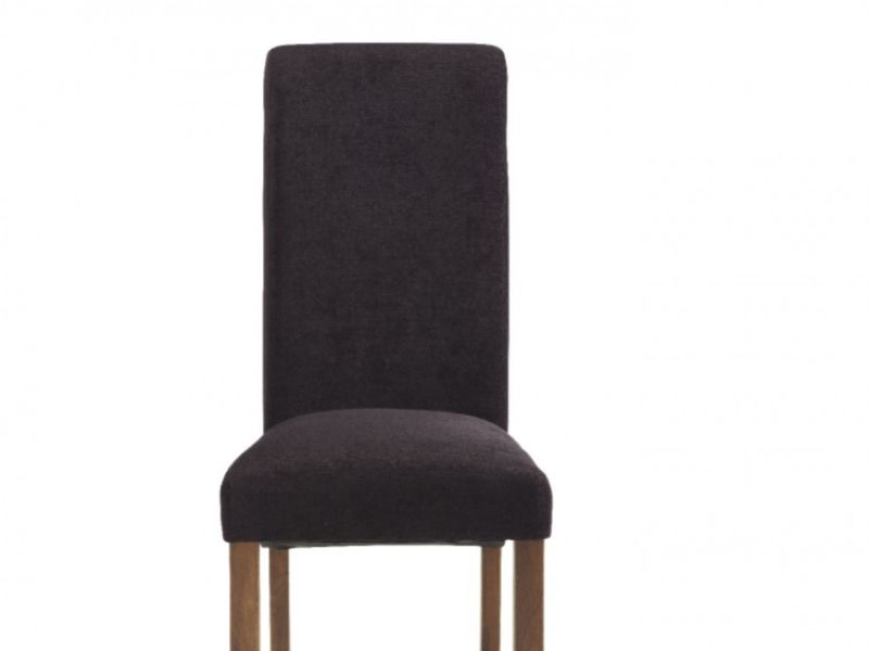 Serene Kingston Aubergine Fabric Dining Chairs With Walnut Legs (Pair)
