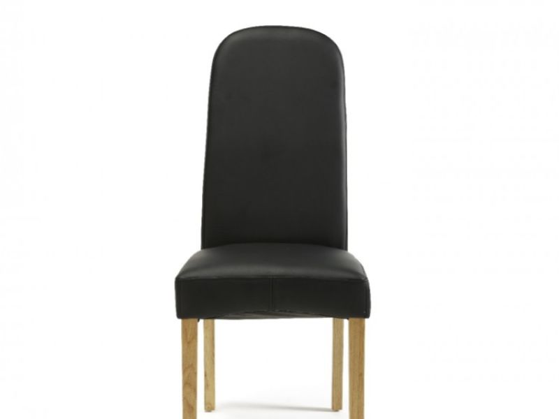 Serene Marlow Black Faux Leather Dining Chairs (Pair)