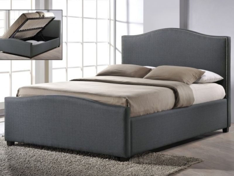 Time Living Brunswick 4ft Small Double Grey Fabric Ottoman Bed Frame