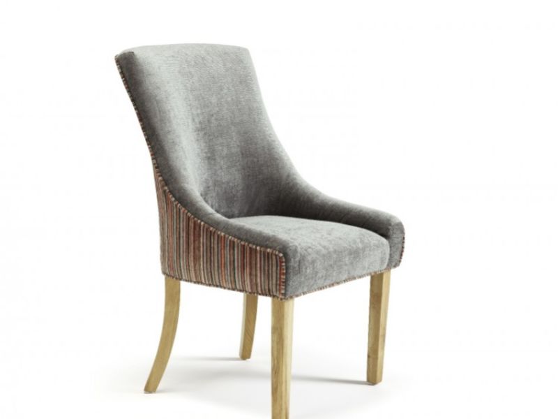 Serene Richmond Steel Fabric Dining Chairs (Pair)