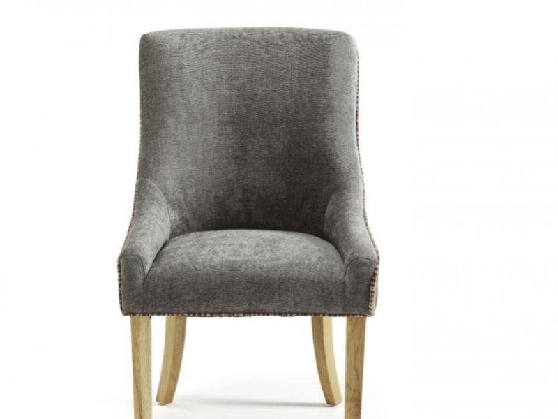 Serene Richmond Steel Fabric Dining Chairs (Pair)