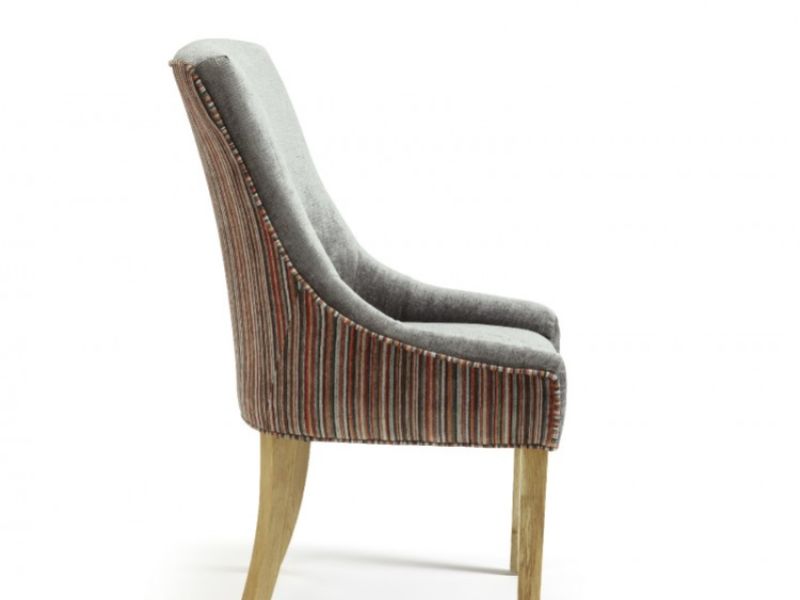 Serene Richmond Steel Fabric Dining Chairs (Pair)