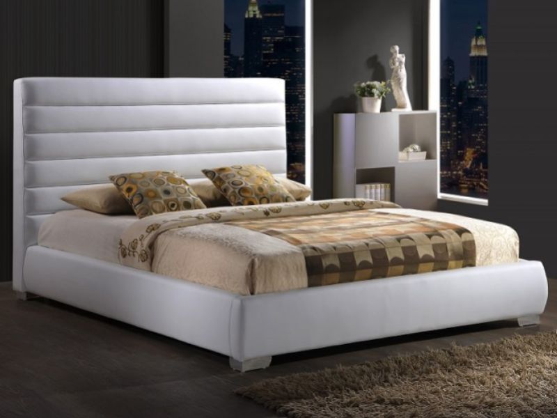 Time Living Chessington 4ft6 Double White Faux Leather Bed Frame