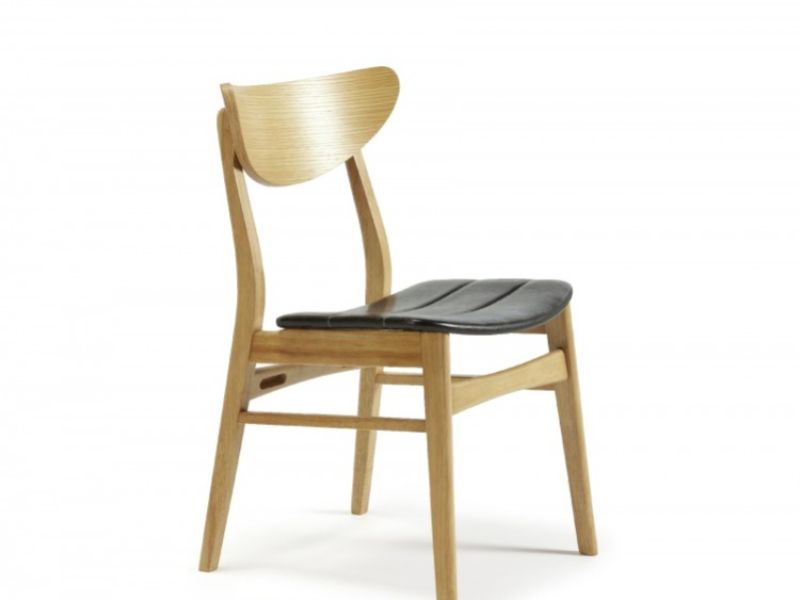 Serene Camden Oak Finish Dining Chairs (Pair)