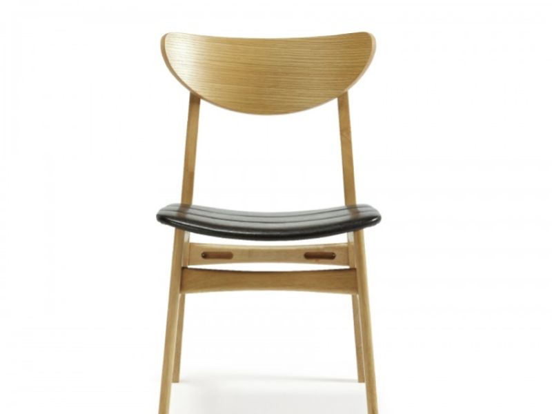Serene Camden Oak Finish Dining Chairs (Pair)