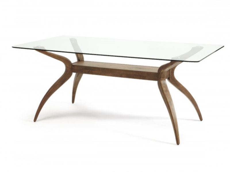 Serene Islington Glass And Walnut Finish Dining Table