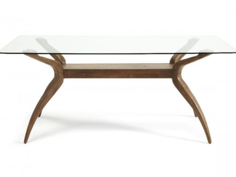 Serene Islington Glass And Walnut Finish Dining Table