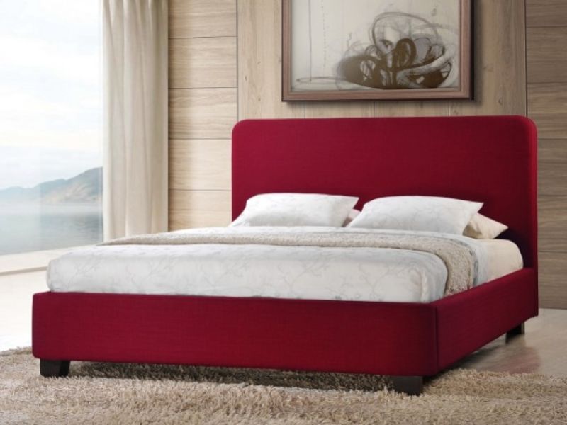 Time Living Opalia 4ft6 Double Red Fabric Bed Frame