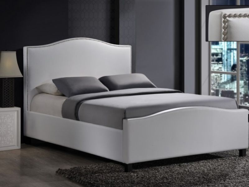 Faux Leather Bed Frame, Small Faux White Leather Fabric Uk