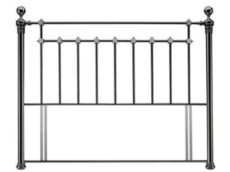 Time Living Edward 4ft6 Double Black Nickel Metal Headboard