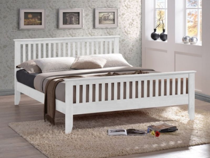 Time Living Turin 5ft Kingsize White Wooden Bed Frame