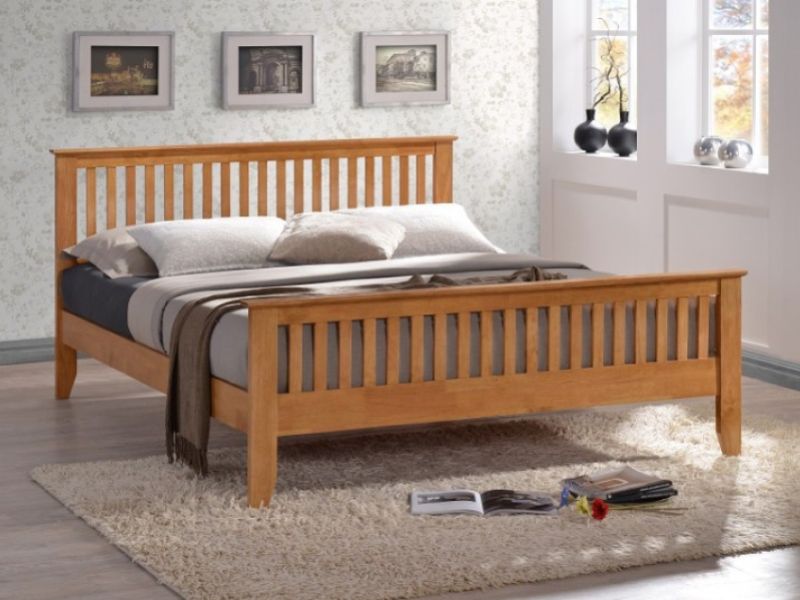 Time Living Turin 4ft6 Double Honey Oak Finish Wooden Bed Frame