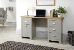 GFW Lancaster Study Desk Dressing Table in Grey by GFW