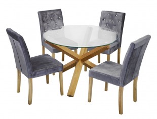 Round glass outlet dining table homebase