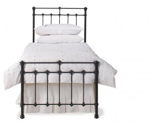 Obc Edwardian 3ft Single Satin Black Metal Headboard By Original