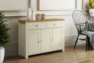 Cream and walnut shop sideboard