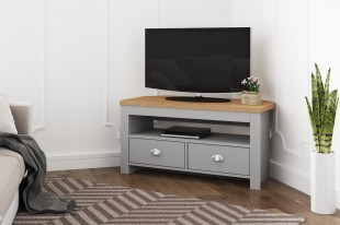 Corner tv unit shop grey and oak