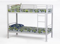 Metal Beds 3ft Single White Metal No Bolt Bunk Bed Thumbnail