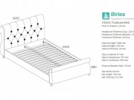 Birlea Toulouse 5ft Kingsize Grey Fabric Bed Frame Thumbnail