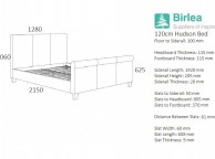 Birlea Hudson 4ft Small Double Grey Fabric Bed Frame Thumbnail