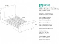 Birlea Barcelona 5ft Kingsize Brown Faux Leather Bed Frame with 2 Drawers Thumbnail