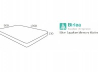 Birlea Sapphire Memory 3ft Single Memory Foam Mattress BUNDLE DEAL Thumbnail