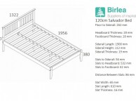 Birlea Salvador 4ft Small Double White Wash Wooden Bed Frame Thumbnail