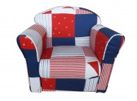 Kidsaw Blue Patchwork Childrens Mini Armchair Thumbnail