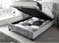 Kaydian Walkworth 5ft Kingsize Silver Velvet Fabric Ottoman Storage Bed Thumbnail