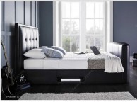 Kaydian Cartmel 5ft Kingsize Black Leather TV Bed Thumbnail