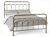 Serene Shilton 4ft Small Double Antique Brass Metal Bed Frame with Crystals Thumbnail