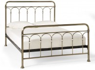 Serene Shilton 4ft Small Double Antique Brass Metal Bed Frame with Crystals Thumbnail