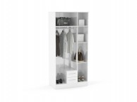 Birlea Lynx White Gloss 3 Door 2 Drawer Wardrobe with Centre Mirror Thumbnail