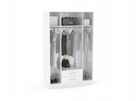 Birlea Lynx White Gloss 4 Door 2 Drawer Wardrobe With Centre Mirrors Thumbnail