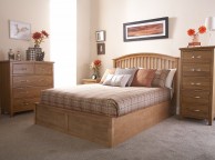 GFW Madrid 5ft Kingsize Natural Oak Finish Ottoman Bed Thumbnail