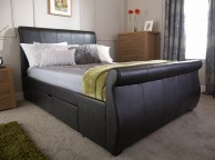 GFW Alabama 5ft Kingsize Black Faux Leather Storage Bed Frame Thumbnail