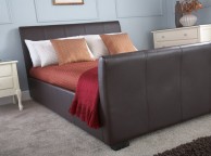 GFW Hannover 5ft Kingsize Brown Faux Leather Bed Thumbnail