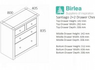 Birlea Santiago 2+2 Drawer Chest Thumbnail