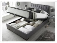 Kaydian Lanchester 5ft Kingsize Grey Fabric Ottoman Storage Bed Thumbnail