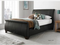 Kaydian Middleton 6ft Super Kingsize Brown Leather Ottoman Bed Thumbnail
