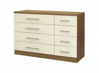 GFW Keswick 4 Plus 4 Drawer Cream Gloss Chest Thumbnail