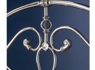 STORE CLEARANCE Bentley Elena 5ft Kingsize Shiny Nickel Metal Headboard Thumbnail