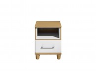 KT Halo Gloss White 1 Drawer Bedside Pod Chest Thumbnail