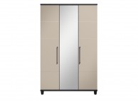 KT Halo Gloss Pale Grey 3 Door Wardrobe With Centre Mirror Thumbnail